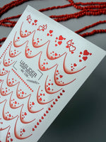 French Tip Nail Decals — Metallic Red Gradient Heart French | MC-038 - UASLIDER