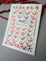 French Tip Nail Decals — Metallic Red Gradient Heart French | MC-038 - UASLIDER