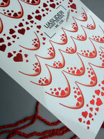 French Tip Nail Decals — Metallic Red Heart Fill French | MC-036 - UASLIDER