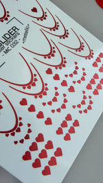 French Tip Nail Decals — Metallic Red Heart French All Red | MC-032 - UASLIDER