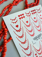 French Tip Nail Decals — Metallic Red Heart French All Red | MC-032 - UASLIDER