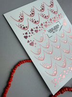 French Tip Nail Decals — Metallic Rose Gold Heart Fill French | MC-037 - UASLIDER