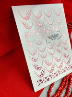 French Tip Nail Decals — Metallic Rose Gold Heart Fill French | MC-037 - UASLIDER