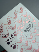 French Tip Nail Decals — Metallic Rose Gold Heart Fill French | MC-037 - UASLIDER