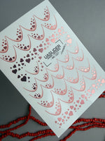 French Tip Nail Decals — Metallic Rose Gold Heart Fill French | MC-037 - UASLIDER