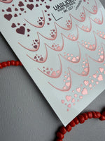 French Tip Nail Decals — Metallic Rose Gold Heart Fill French | MC-037 - UASLIDER