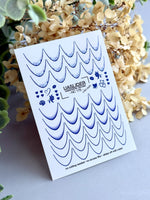 French Tip Nail Decals — Navy Blue Ombre Tips & Rose Accents | NC-175 - UASLIDER