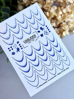 French Tip Nail Decals — Navy Blue Ombre Tips & Rose Accents | NC-175 - UASLIDER