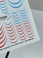 French Tip Nail Decals — Pink, Blue & Red Ombre Curved Tips | NC-090 - UASLIDER