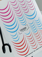 French Tip Nail Decals — Pink, Blue & Red Ombre Curved Tips | NC-090 - UASLIDER