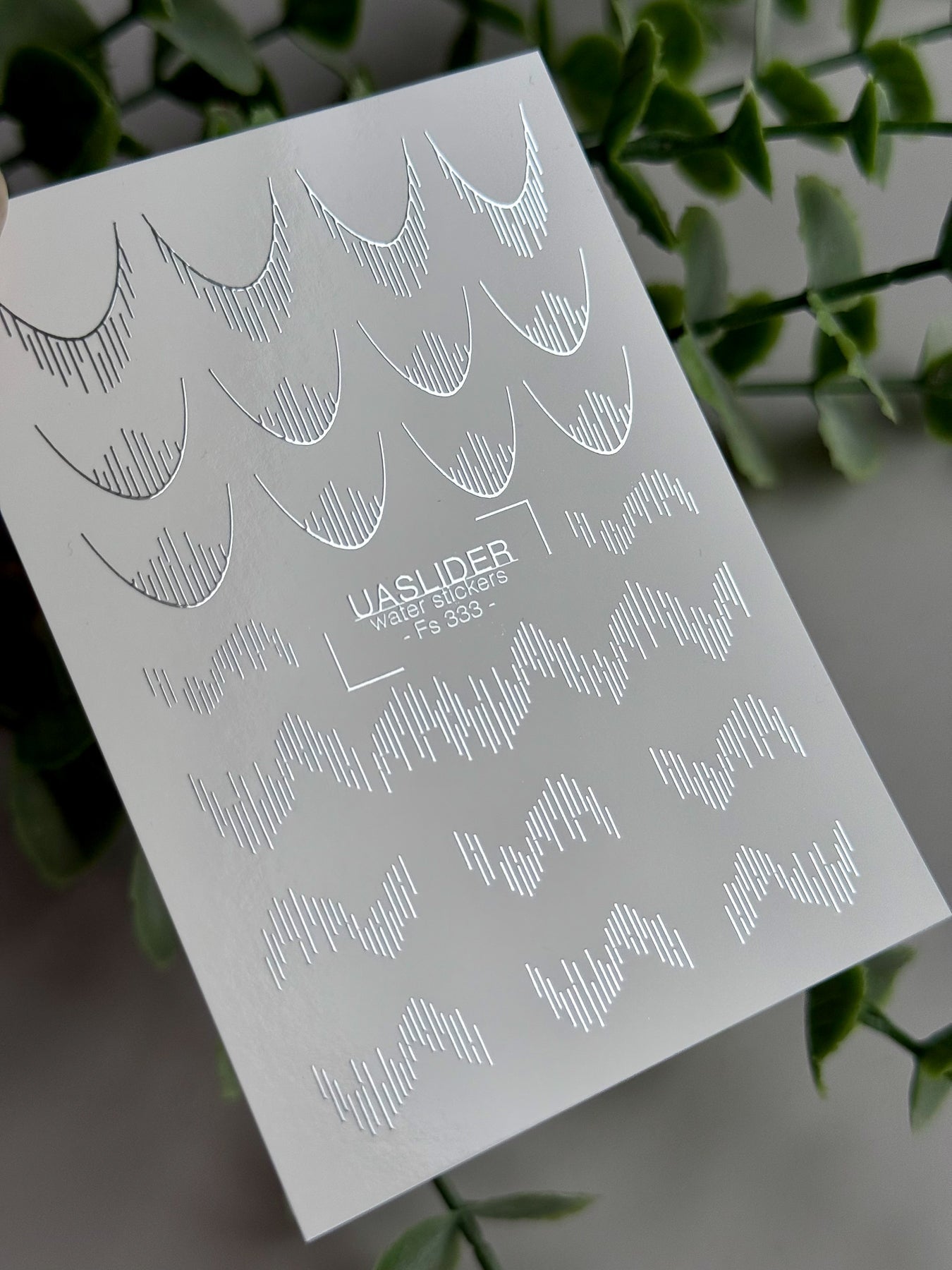 French Tip Nail Decals — Silver Foil Line - Fill Smile Line | Fs - 333 - UASLIDER