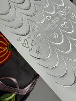 French Tip Nail Decals — Silver Foil Scales & Heart Outlines | Fs-330 - UASLIDER