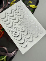 French Tip Nail Decals — Silver Foil Scales & Heart Outlines | Fs-330 - UASLIDER