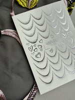 French Tip Nail Decals — Silver Foil Scales & Heart Outlines | Fs-330 - UASLIDER
