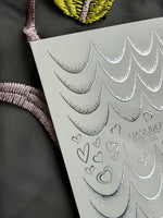 French Tip Nail Decals — Silver Foil Scales & Heart Outlines | Fs-330 - UASLIDER