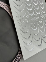 French Tip Nail Decals — Silver Foil Scales & Heart Outlines | Fs-330 - UASLIDER