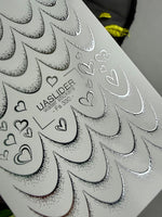 French Tip Nail Decals — Silver Foil Scales & Heart Outlines | Fs-330 - UASLIDER