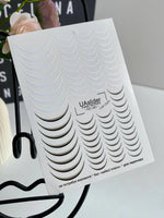 French Tip Nail Decals — White & Black Outline Curved Tips | NC-091 - UASLIDER