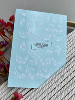 French Tip Nail Decals — White Daisy Flowers & Silver Foil | CF-847 - UASLIDER