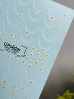 French Tip Nail Decals — White Tips with Daisy Flower Accents | NCg-070 - UASLIDER