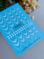 French Tip Nail Decals — White Wave, Ocean & Heart Designs | NC-176 - UASLIDER