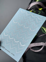 French Tip Nail Stickers — White Lace V - Shape & Floral corners | CF - 820 - UASLIDER
