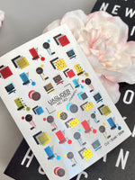 Geometric Nail Decals — Bauhaus Squares, Circles & Lines | MC-063 - UASLIDER