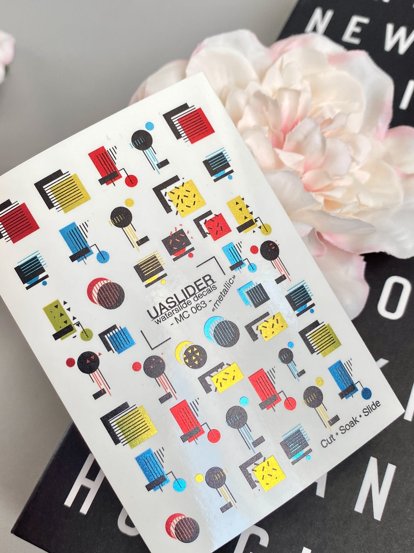 Geometric Nail Decals — Bauhaus Squares, Circles & Lines | MC-063 - UASLIDER