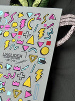 Geometric Nail Decals — Retro Memphis Shapes & Lightning | MC-048 - UASLIDER