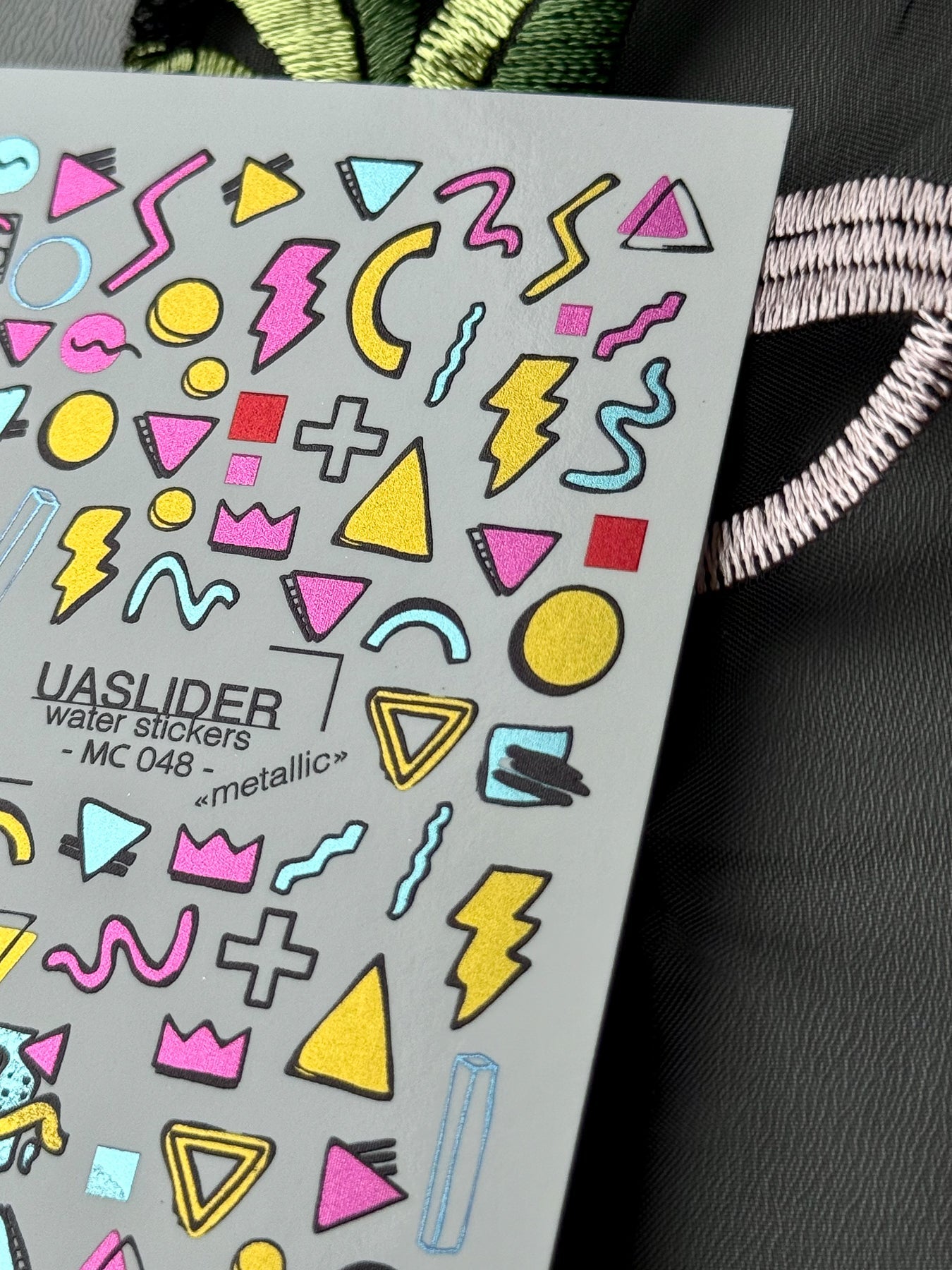 Geometric Nail Decals — Retro Memphis Shapes & Lightning | MC-048 - UASLIDER