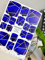 Geometric Pedicure Nail Wraps — Royal Blue & Gold Lines | MWC-039 - UASLIDER
