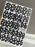 Ghost Halloween Manicure Wraps — Black & White Pattern | mw-114 - UASLIDER