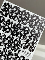 Ghost Halloween Manicure Wraps — Black & White Pattern | mw-114 - UASLIDER