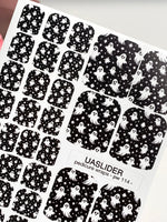 Ghost Pedicure Wraps — Black & White Halloween Print | pw-114 - UASLIDER