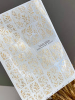 Gold Botanical Pedicure Nail Wraps — Delicate Branches | pwg-061 - UASLIDER