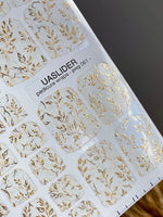 Gold Botanical Pedicure Nail Wraps — Delicate Branches | pwg-061 - UASLIDER