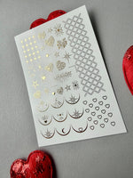 Gold Foil Nail Decals — Hearts, Stars, Moons & Lace | Fg - 271 - UASLIDER