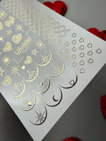 Gold Foil Nail Decals — Hearts, Stars, Moons & Lace | Fg - 271 - UASLIDER