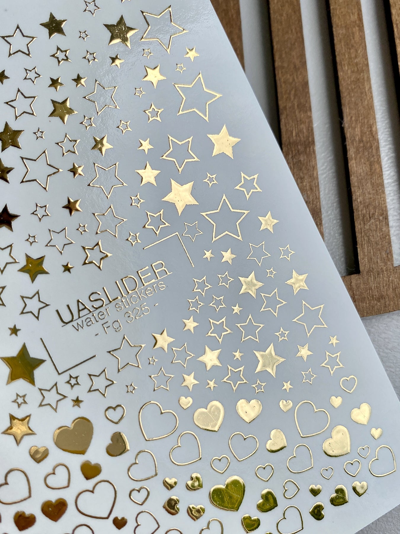 Gold Foil Nail Decals — Stars & Hearts Stickers | Fg-325 - UASLIDER