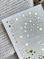 Gold Foil Nail Decals — Stars & Hearts Stickers | Fg-325 - UASLIDER