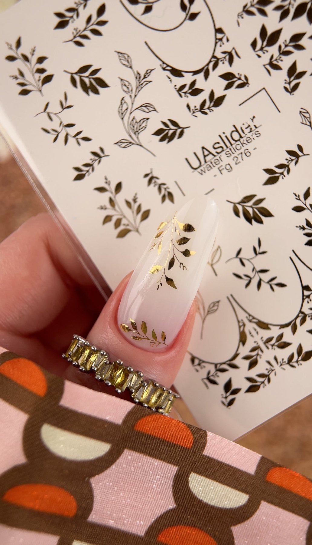 Gold Nail Decals — Botanical Leaves & Branch Gold Foil Art | Fg - 276 - UASLIDER