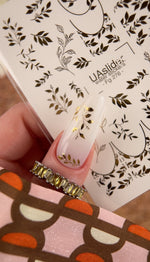 Gold Nail Decals — Botanical Leaves & Branch Gold Foil Art | Fg - 276 - UASLIDER