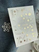 Gold Nail Decals — Snowflakes & Abstract Lines Gold Foil | Fg - 303 - UASLIDER