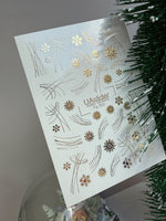 Gold Nail Decals — Snowflakes & Abstract Lines Gold Foil | Fg - 303 - UASLIDER