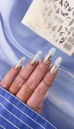 Gold Nail Decals — Tribal & Snake Scale Gold Foil Nail Art | Fg - 144 - UASLIDER
