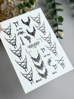 Gothic Lace Nail Decals — Corset Lines Bows Dark Script | 799 - UASLIDER