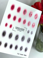Gothic Nail Decals — Crosses & Thorns on Aura Blush | CF - 858 - UASLIDER