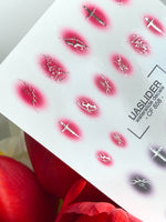 Gothic Nail Decals — Crosses & Thorns on Aura Blush | CF - 858 - UASLIDER