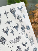 Gothic Nail Decals — Dark Tribal Crosses & Thorns | CF - 852 - UASLIDER