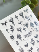 Gothic Nail Decals — Dark Tribal Crosses & Thorns | CF - 852 - UASLIDER